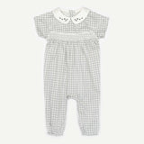 GEOMETRICAL SMOCKED OVERALL TODDLER BOY