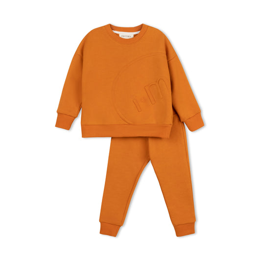 OVERSIZED LOGO EMBOSSED SET RUST