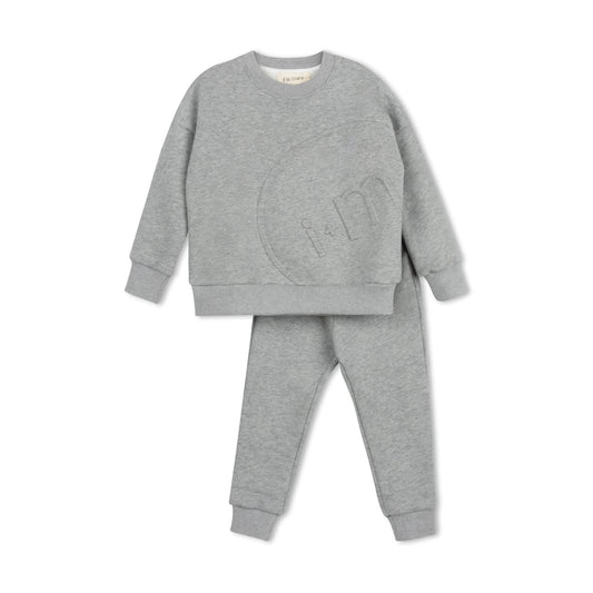 OVERSIZED LOGO EMBOSSED SET GREY