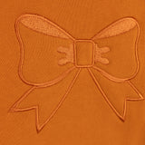 TUFTED BOW SWEAT DRESS RUST