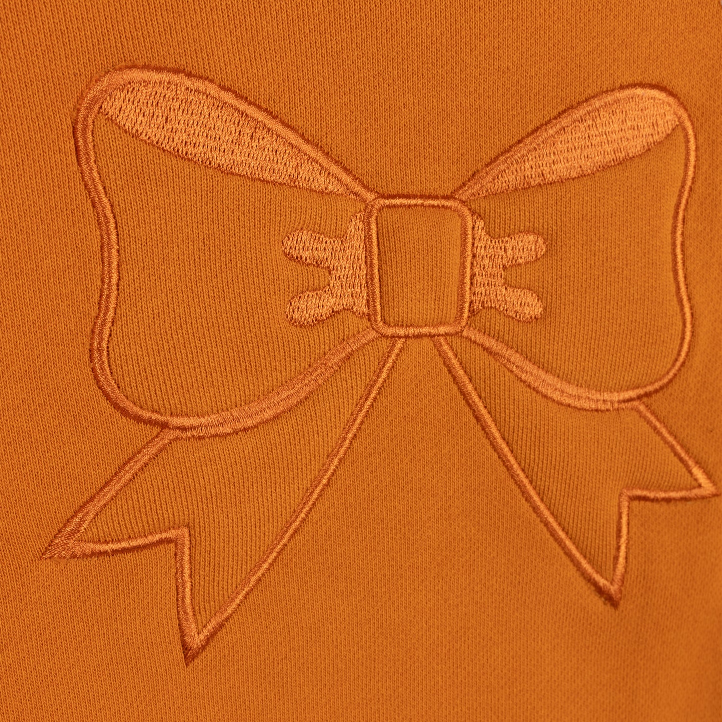 TUFTED BOW SWEAT DRESS RUST