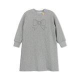TUFTED BOW SWEAT DRESS GREY