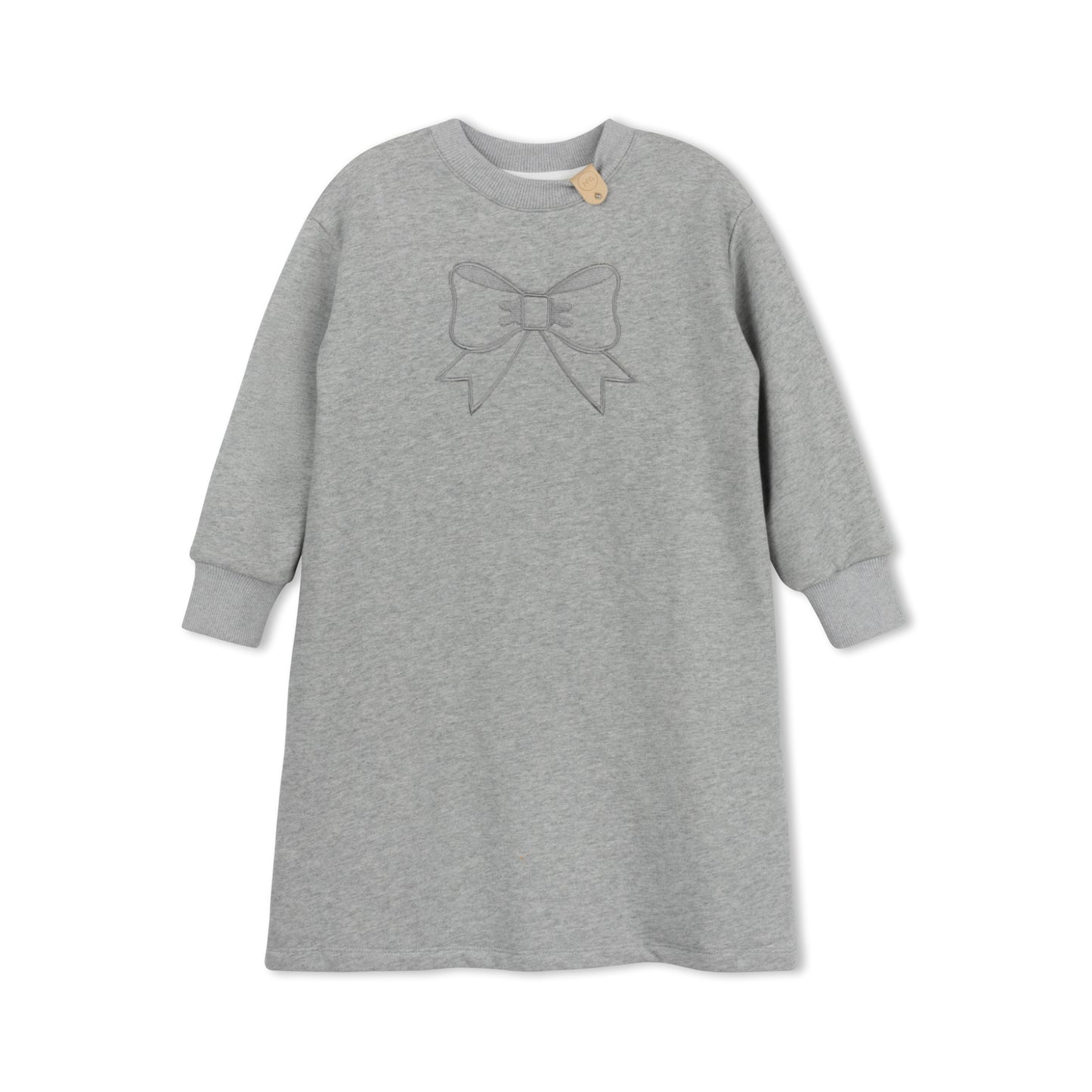 TUFTED BOW SWEAT DRESS GREY