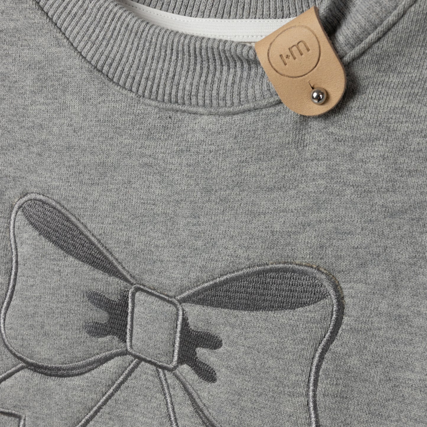 TUFTED BOW SWEAT DRESS GREY
