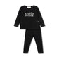 PEARL CROWN LOUNGE SET BLACK