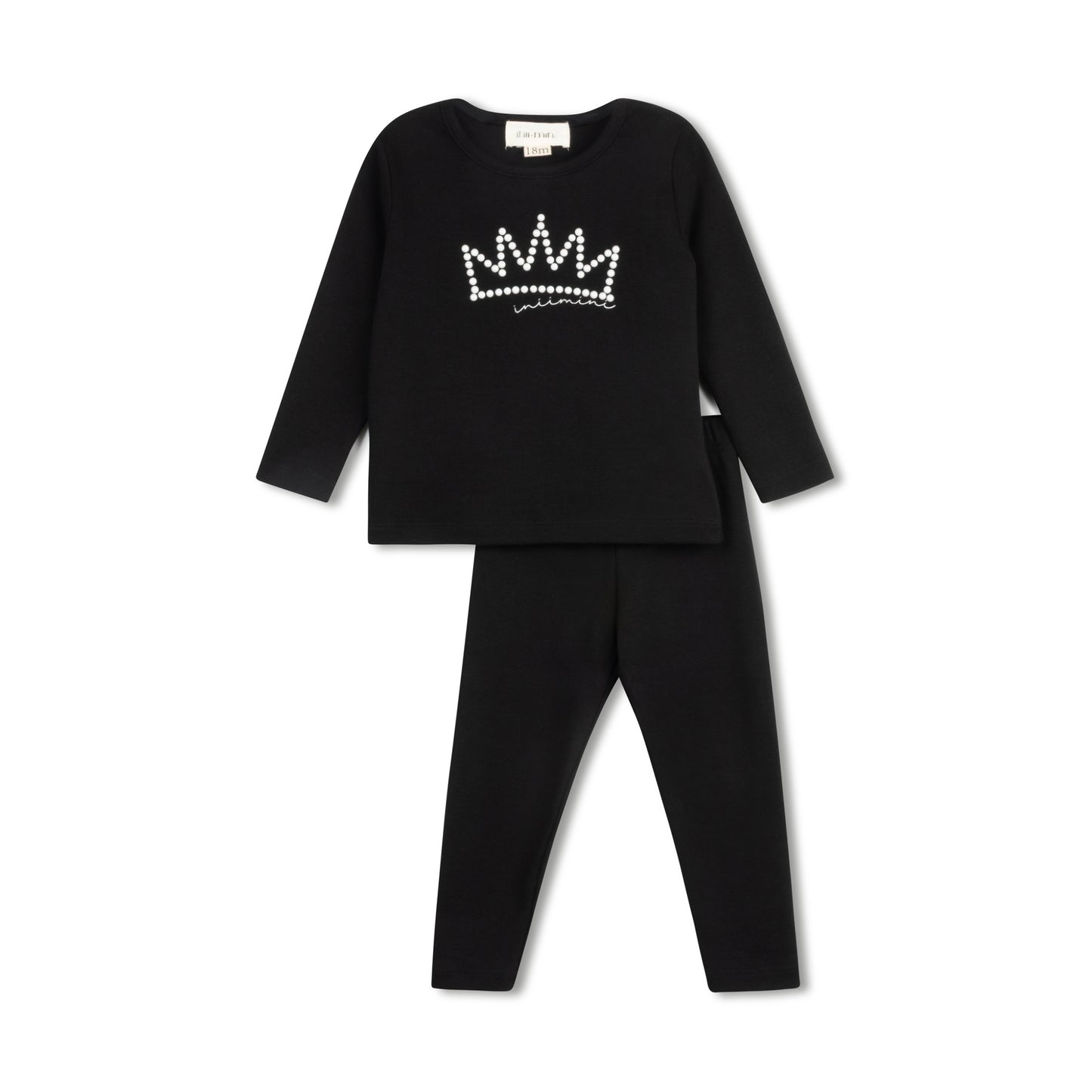PEARL CROWN LOUNGE SET BLACK