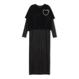 TEENS VELVET LOOSE TOP AND DRESS SET