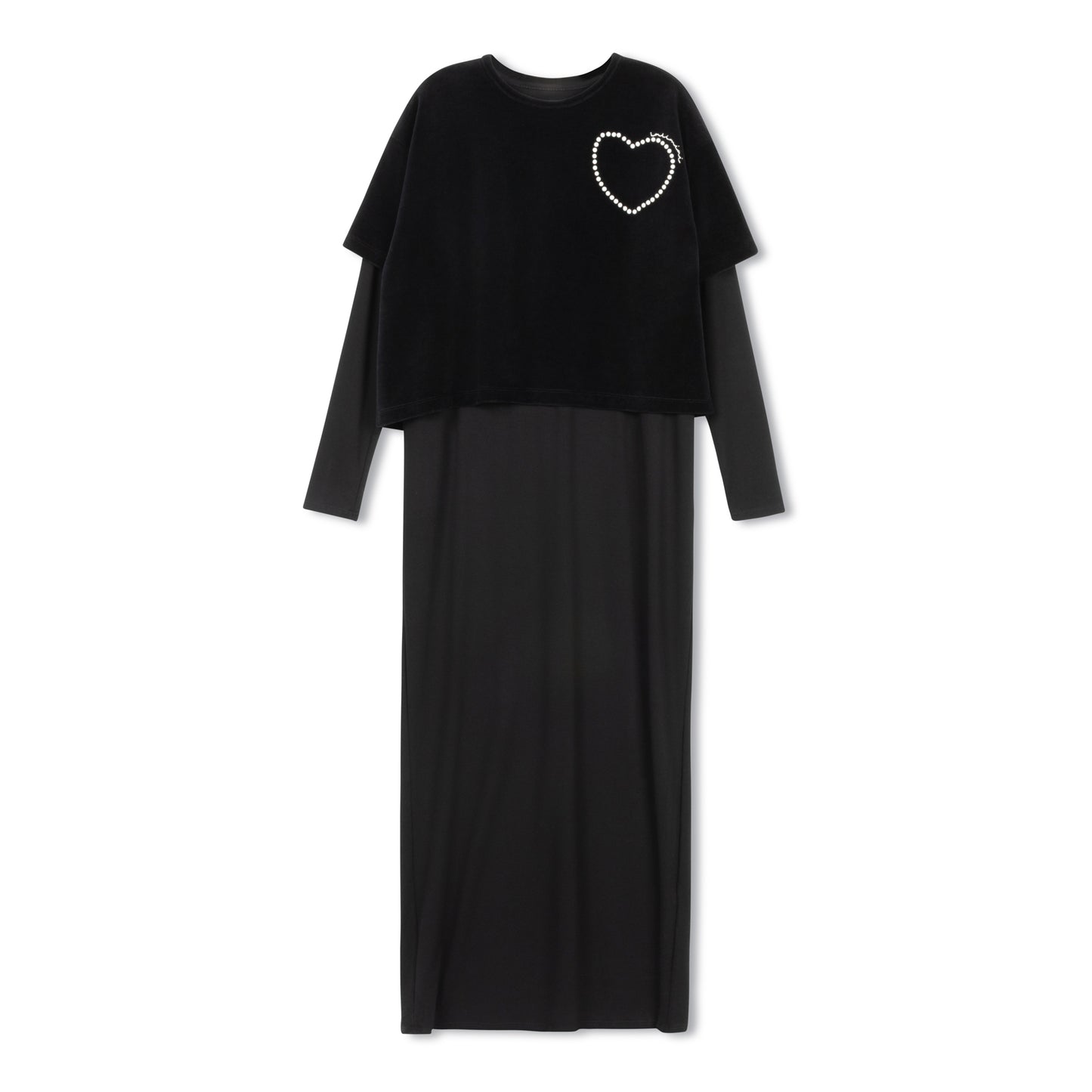 TEENS VELVET LOOSE TOP AND DRESS SET