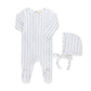 STAR STRIPED FOOTIE + HAT WHITE