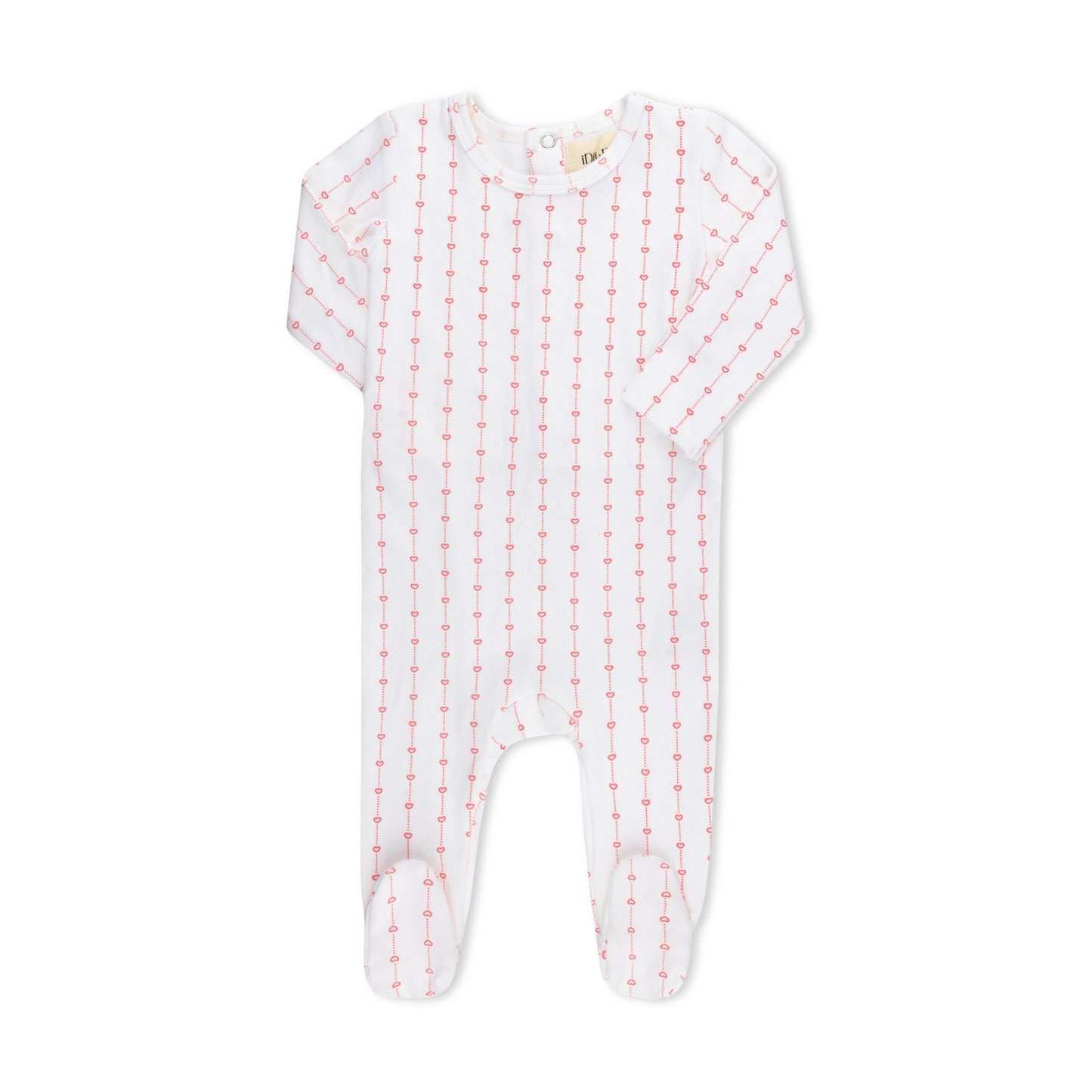 HEART STRIPED FOOTIE SET WHITE