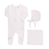 HEART STRIPED FOOTIE SET WHITE