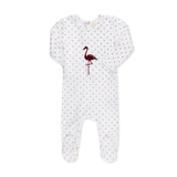 FLOCKING FLAMINGO FOOTIE SET BURGUNDY