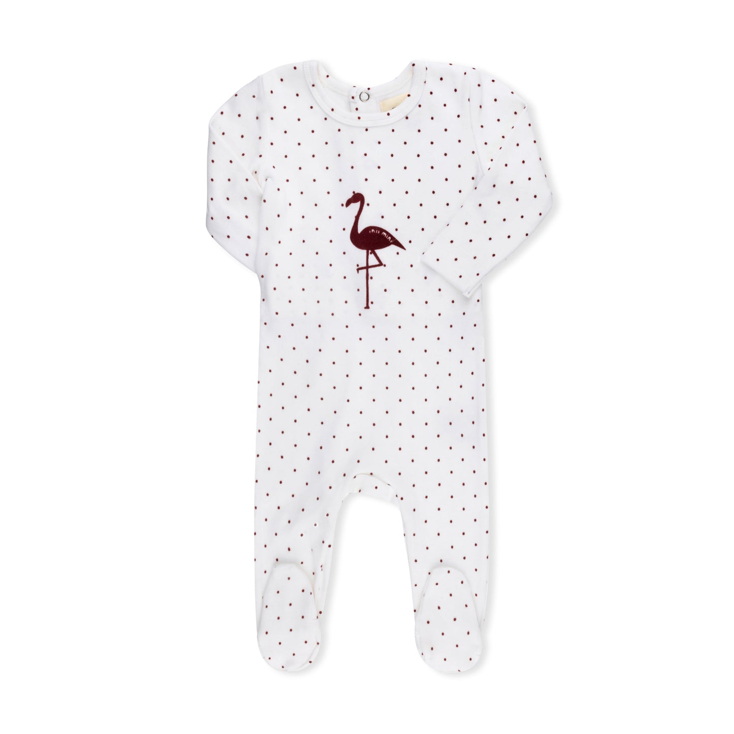 FLOCKING FLAMINGO FOOTIE SET BURGUNDY