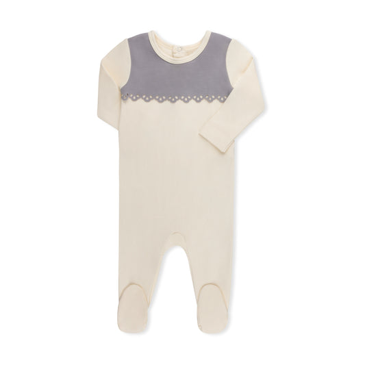 SCUBA CONTRAST OVERLAY FOOTIE SLATE BLUE