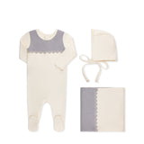 SCUBA CONTRAST OVERLAY FOOTIE SET SLATE BLUE