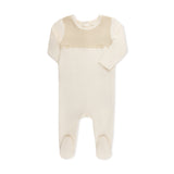 SCUBA CONTRAST OVERLAY FOOTIE ECRU