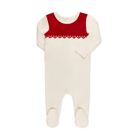 SCUBA CONTRAST OVERLAY FOOTIE RED