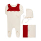 SCUBA CONTRAST OVERLAY FOOTIE SET RED