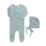SCRIBBLE BEAR FACE FOOTIE SET BLUE
