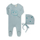 SCRIBBLE BEAR FACE FOOTIE SET BLUE