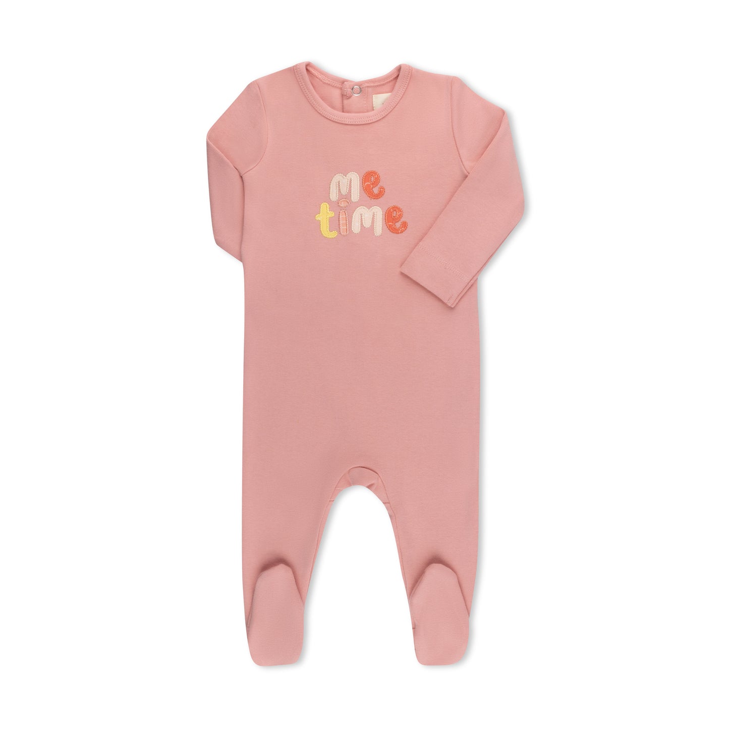 ME TIME APPLIQUE FOOTIE PINK