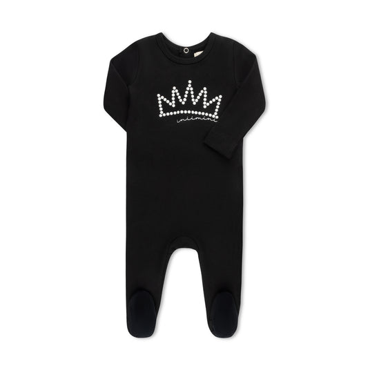 PEARL CROWN FOOTIE BLACK