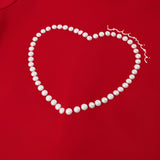 PEARL HEART LOUNGE SET RED