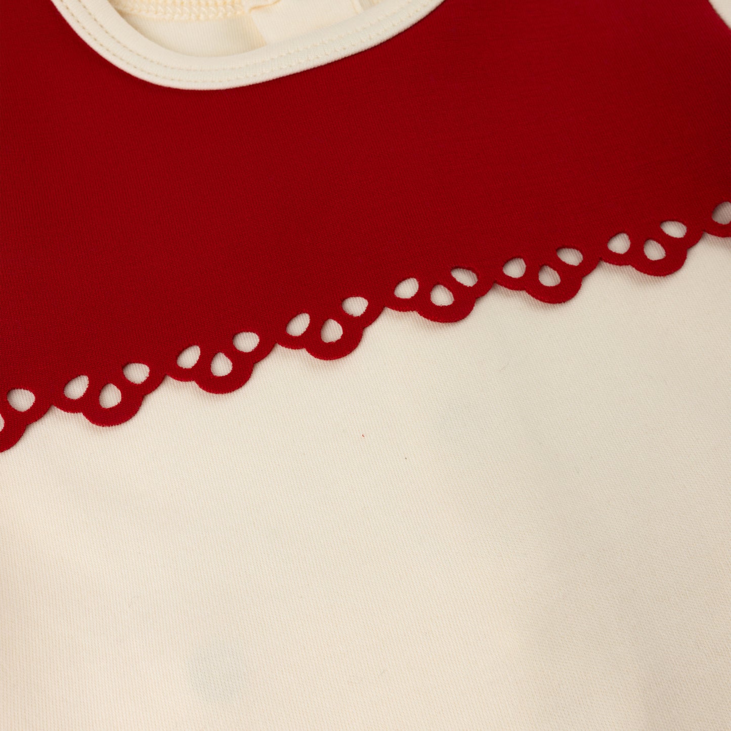 SCUBA CONTRAST OVERLAY FOOTIE SET RED