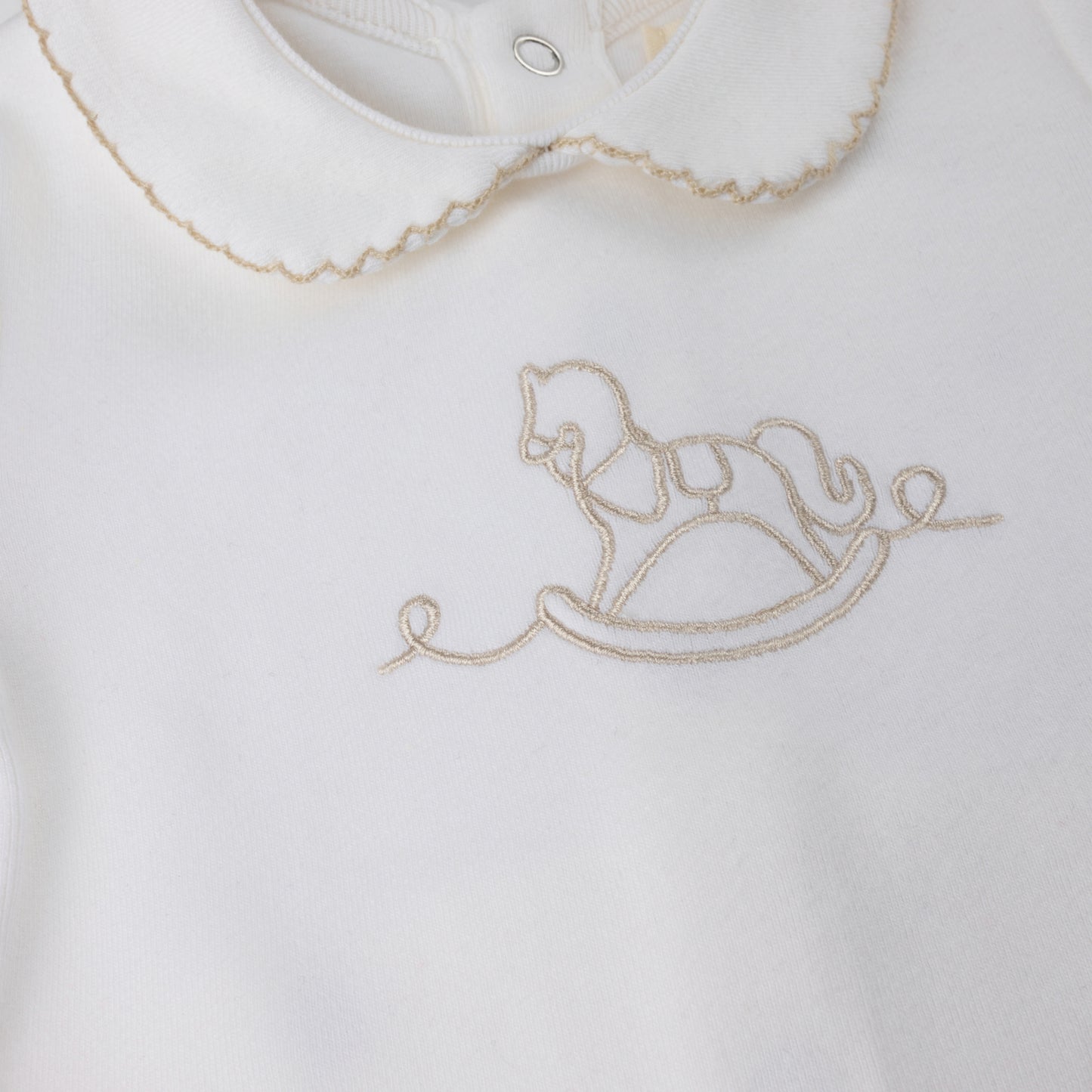 VINTAGE EMBROIDERED HORSE FOOTIE SET