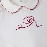 VINTAGE EMBROIDERED HEART FOOTIE +HAT