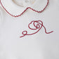 VINTAGE EMBROIDERED HEART FOOTIE SET