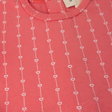 HEART STRIPED FOOTIE SET CORAL