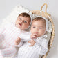 STAR STRIPED FOOTIES SET WHITE