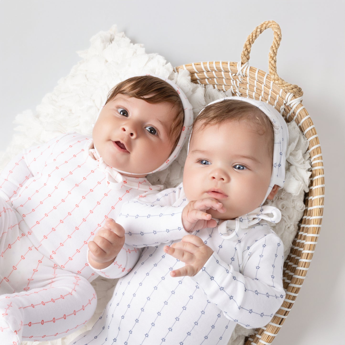 STAR STRIPED FOOTIES SET WHITE