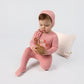 ME TIME APPLIQUE FOOTIE + HAT PINK