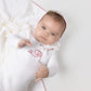 VINTAGE EMBROIDERED HEART FOOTIE SET