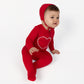 PEARL HEART FOOTIE RED