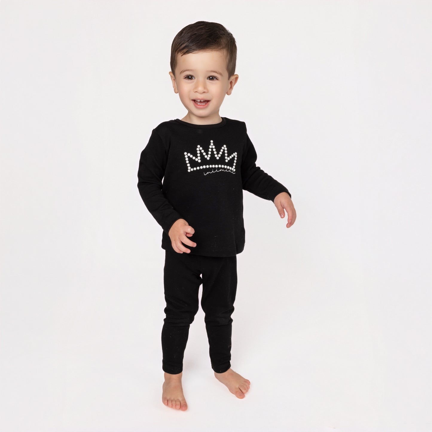 PEARL CROWN LOUNGE SET BLACK