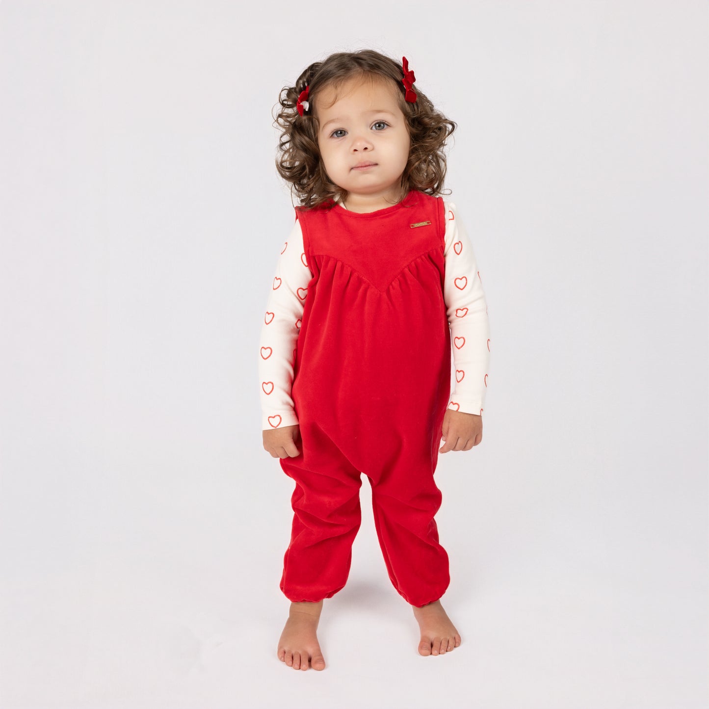 SO LOVED OVERALL SET RED