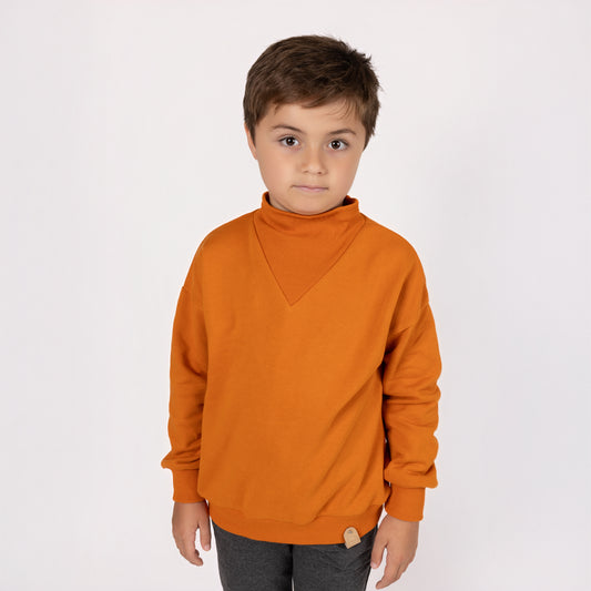 CLASSIC WARM NECK-SWEAT TOP RUST