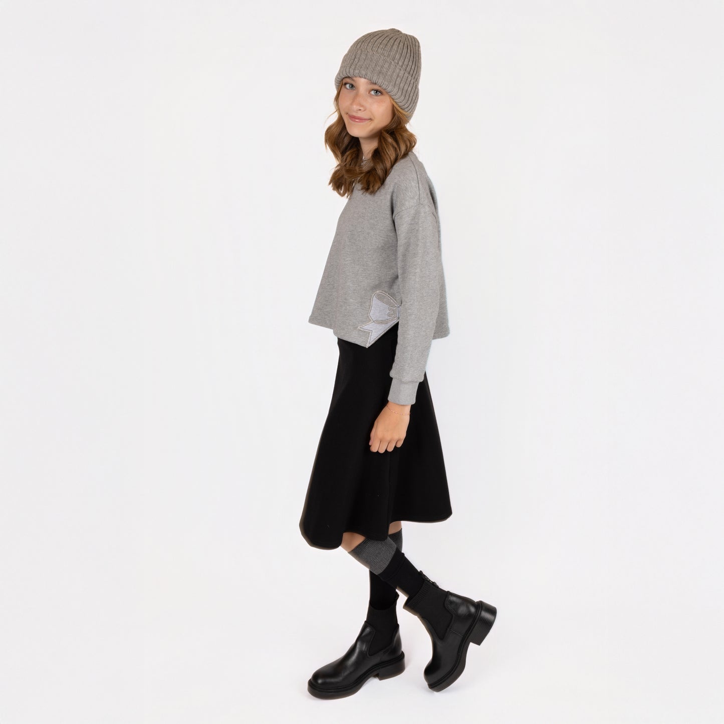 DOUBLE BOW BEAUTY CROP TOP GREY