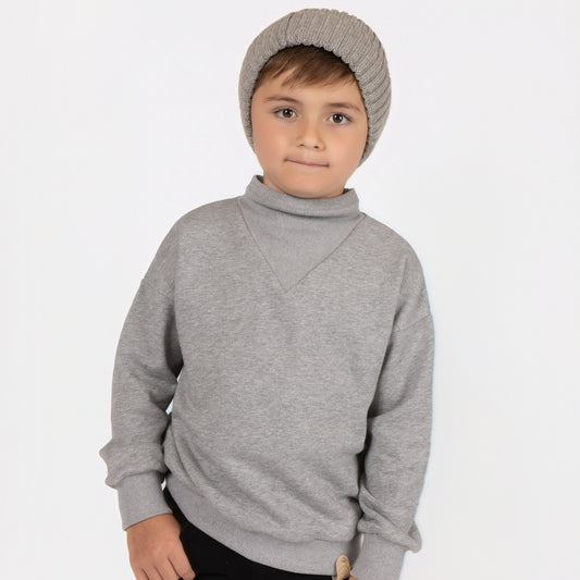 CLASSIC WARM-NECK SWEAT TOP GREY
