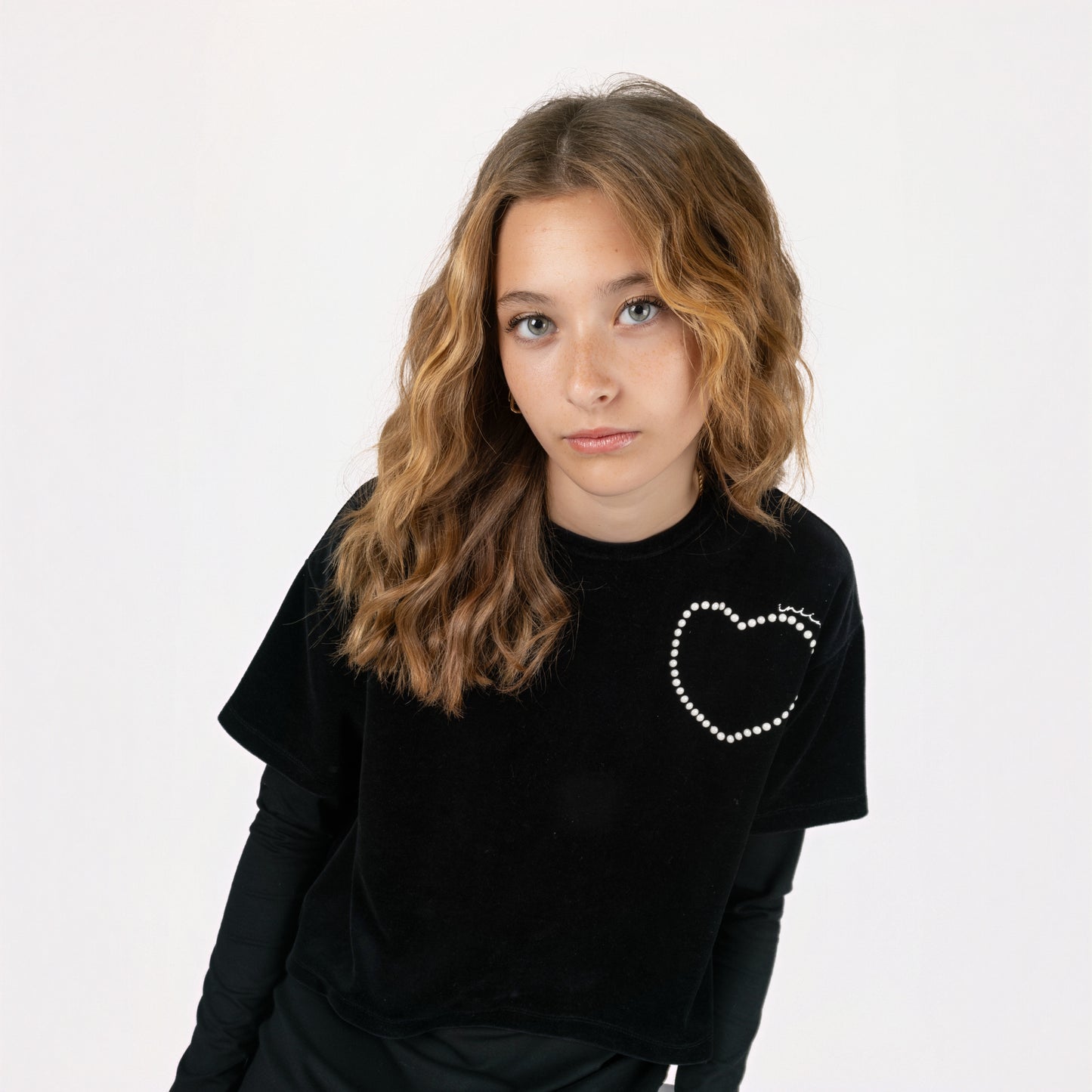 TEENS VELVET LOOSE TOP AND DRESS SET