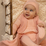 FAUX KNITTED RUMBA FOOTIE SET PALE PINK