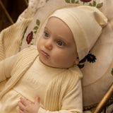 FAUX KNITTED RUMBA FOOTIE SET ECRU