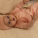FAUX KNITTED RUMBA FOOTIE SET PALE PINK