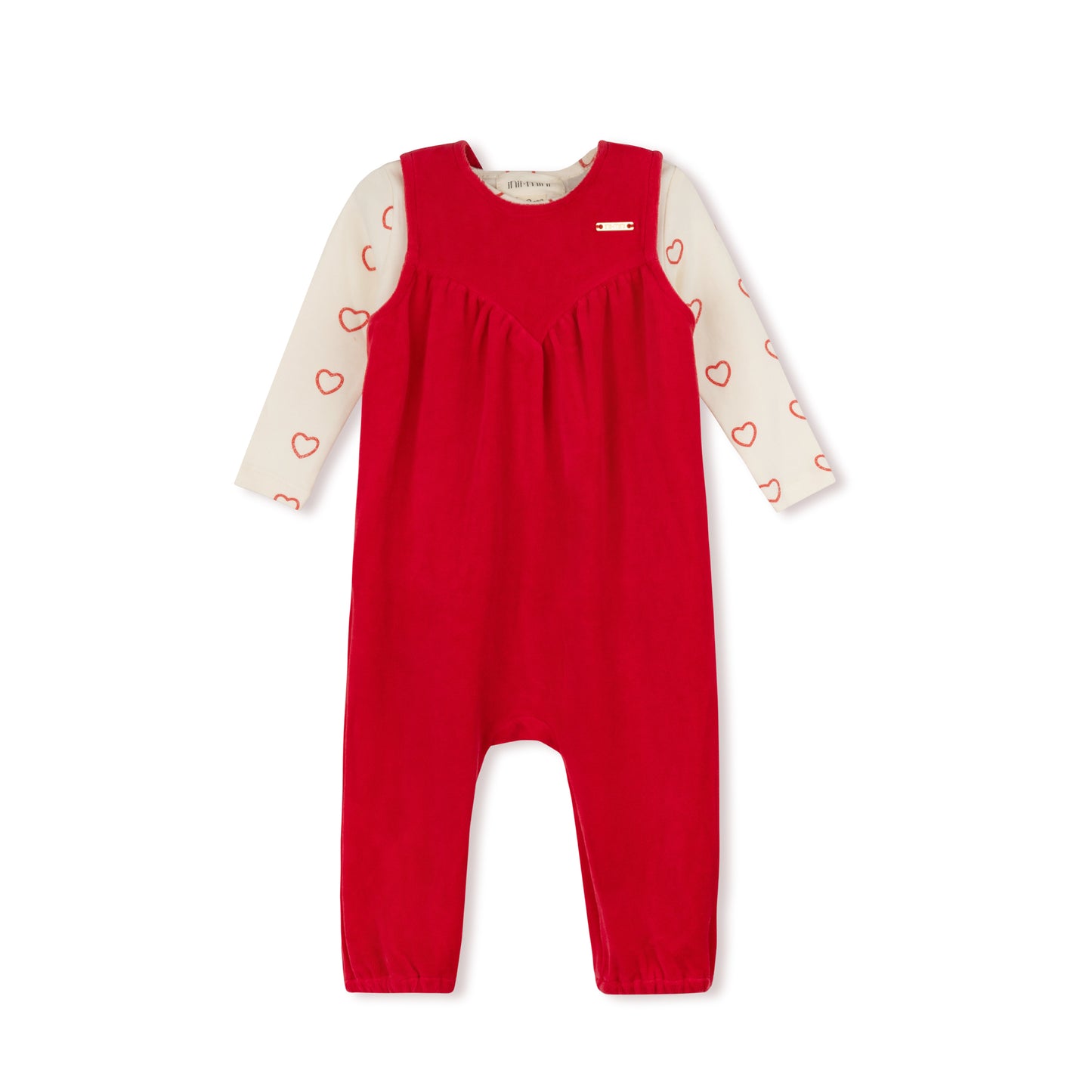 SO LOVED OVERALL SET RED