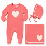 HEART APPLIQUÉ FOOTIE SET