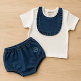 DENIM POINTELLE BLOOMER SET
