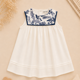 LIBERTY FLORAL BROCADE DRESS NAVY